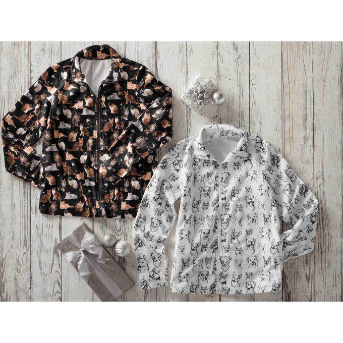 Fleece Animal Print Jacket, , large