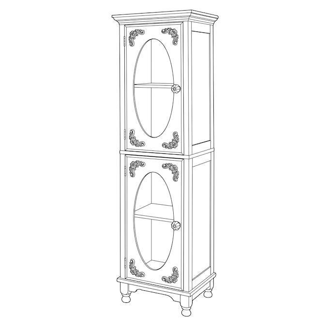 Vintage-Style Tesorino Tall Towel Cabinet, , large