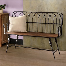 Farmhouse Metal Bench, , large