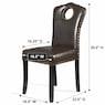 Faux-Leather Nailhead Dining Chair with Elegant Scalloped Back, , large