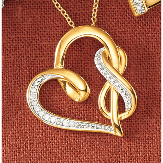 Diamond Heart Eternity Pendant, , large