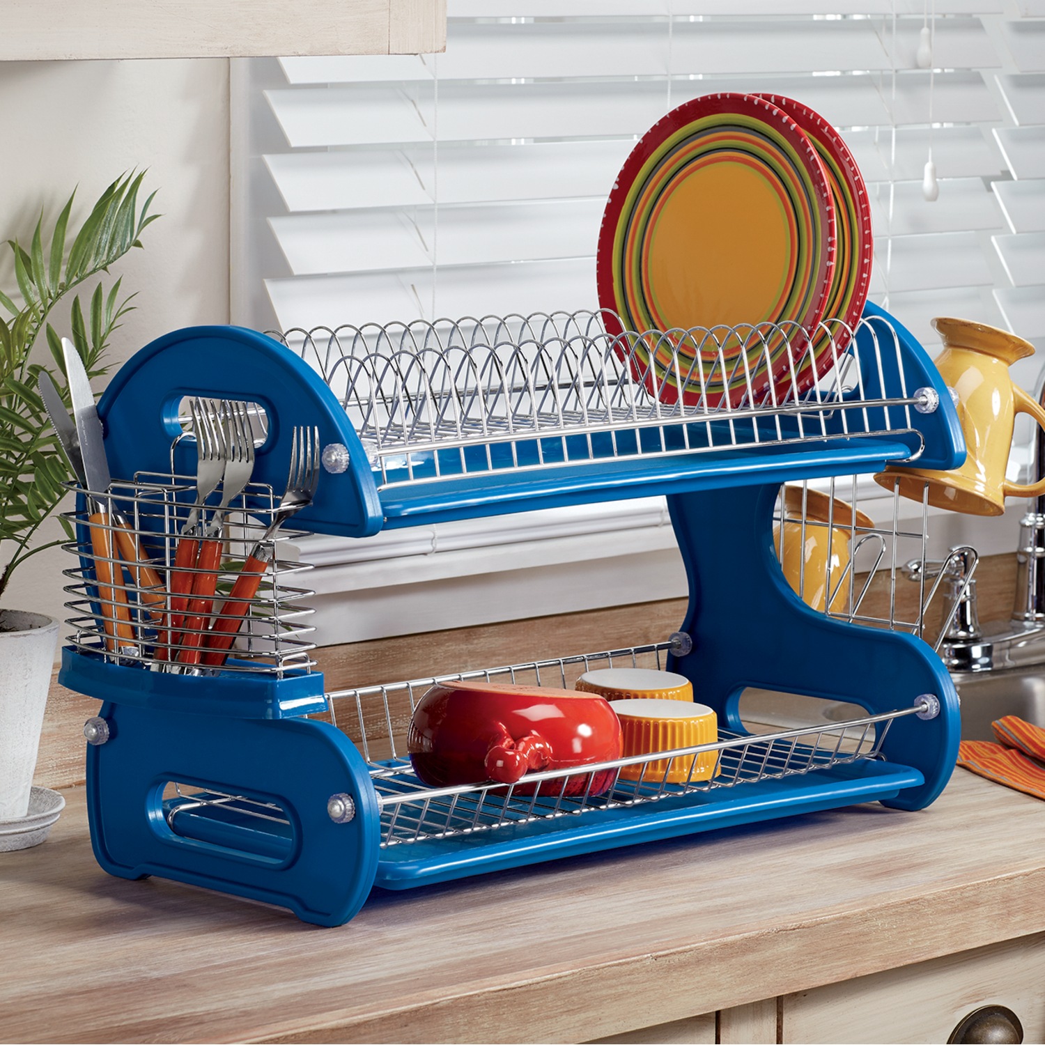 Royalford 2 Layer Plastic Dish Rack