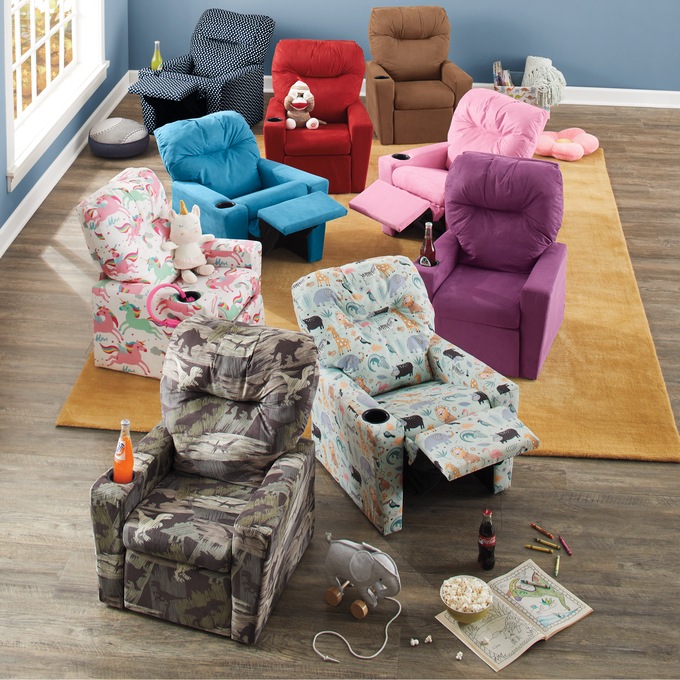 Kids Recliner with Cup Holder and Child Size Recliner Montgomery Ward