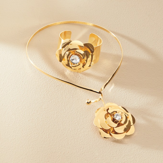 Floral Necklace & Bracelet Set, , large