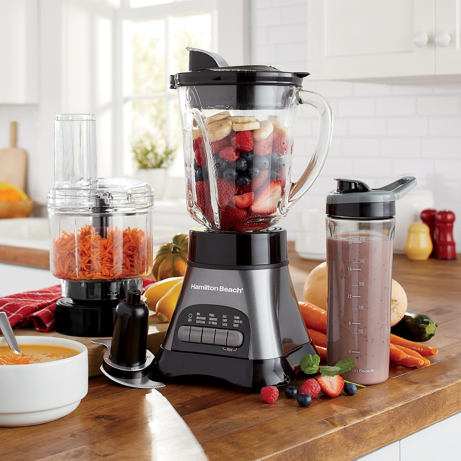 Hamilton Beach 14-oz White 200-Watt Pulse Control Blender in the Blenders  department at