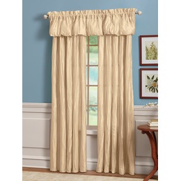 Crushed Semi-Sheer Panel and Balloon Valance, , large
