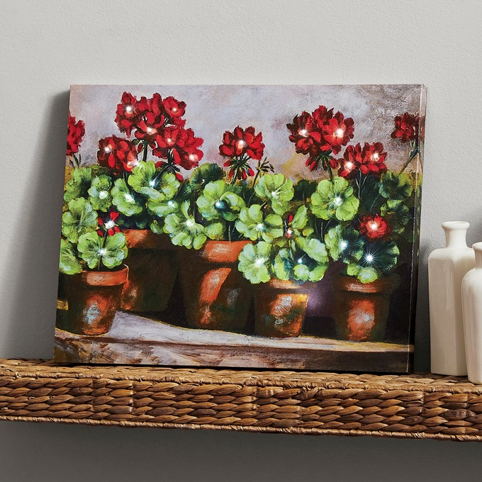 Lit Geranium Canvas, , large