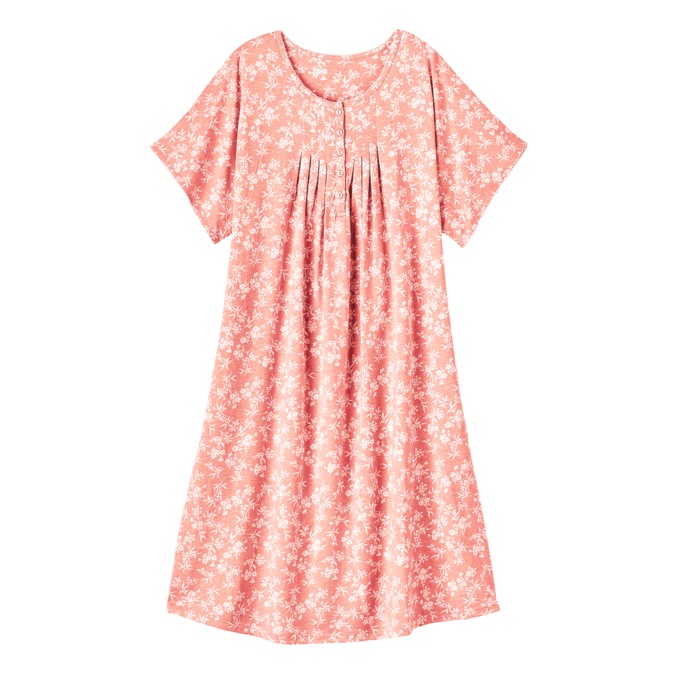 Short-Sleeve Knit Nightgown, , large