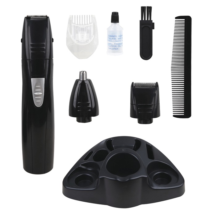 Perry Ellis 8-Piece Complete Grooming Set, Black, large
