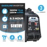 Pulsar 1600W/1200W Portable Gas Inverter Generator, Recoil Start with CO Alert, Black, large