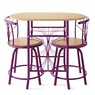 3-Piece Colorful Bistro Dining Set with Swivel Chairs, , large