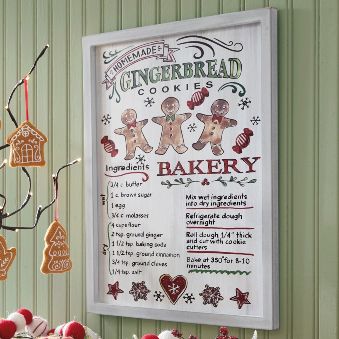 Vintage Gingerbread Recipe Wall Art, , large
