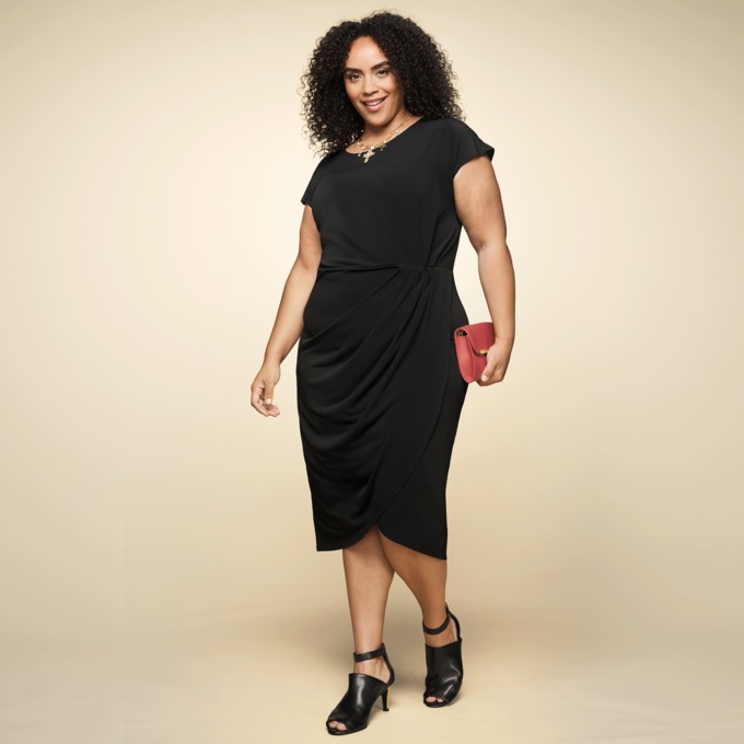 Ruched-Waist Sheath Dress, , large