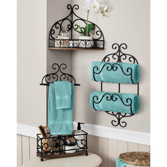 Scroll bath towel holder sale