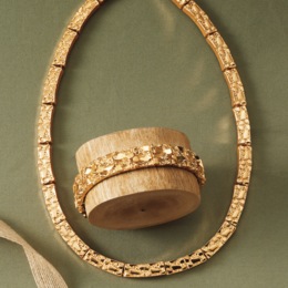 Men&#39;s Goldtone Nugget Necklace, , large