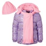 Girls&#39; Puffer Jacket with Hat and Scarf, , large