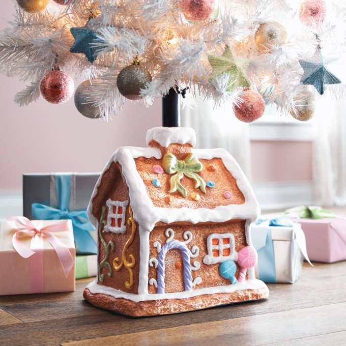 Gingerbread House Tree Stand, Multi, large