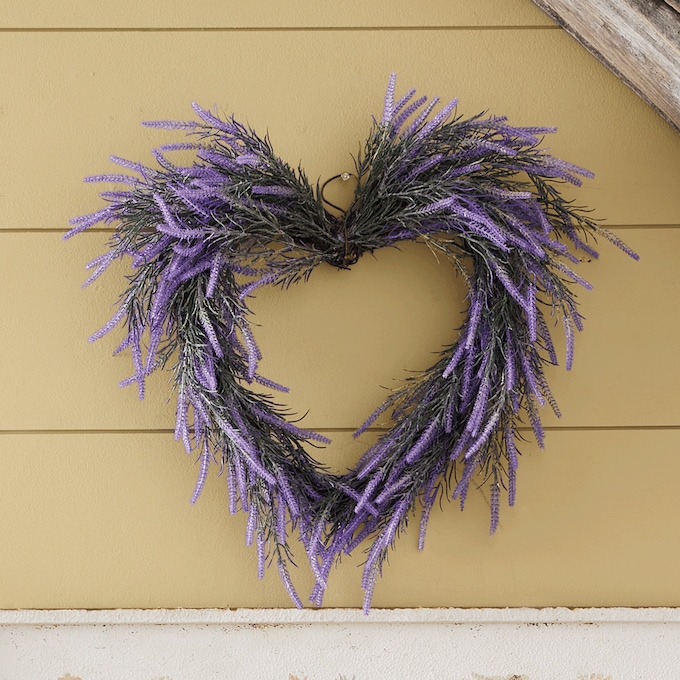 Lavender Heart Wreath, , large