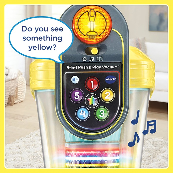 VTech 4-in-1 Push & Play Vacuum, Yellow, large