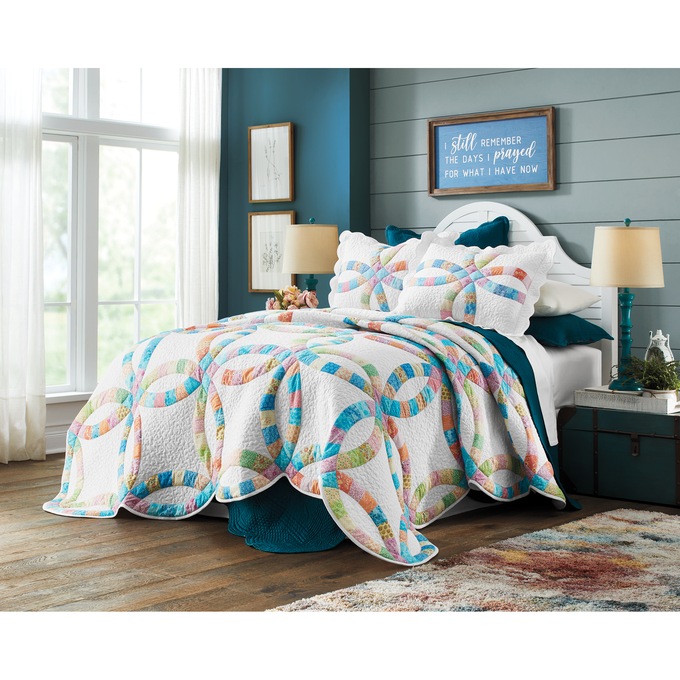 Anna Wedding Ring Oversized Quilt, , large