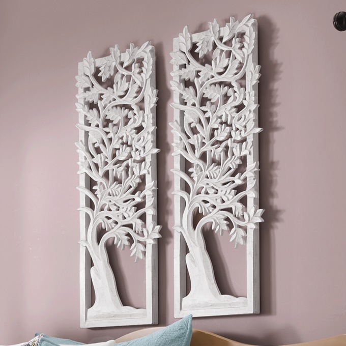 Carved Tree Wall Panel, , large