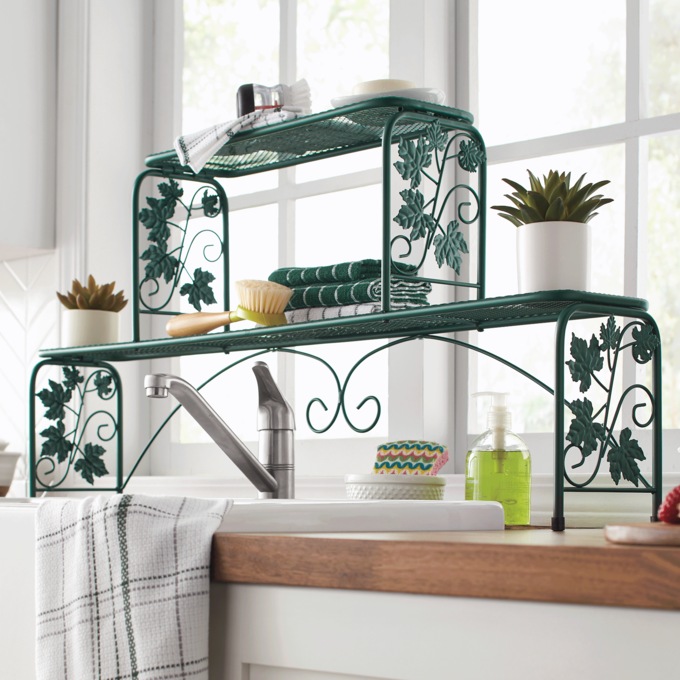 Ginny’s Leafy-Scroll Over-the-Sink Shelf, , large