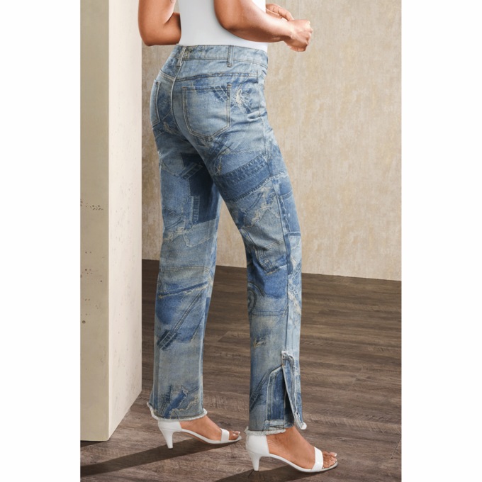 Faux Patent Back-Zip Sandal with Heel, , large