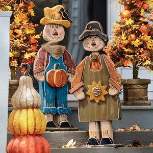 Buy Both Chunky Wood Cutouts Scarecrows and Save, , large