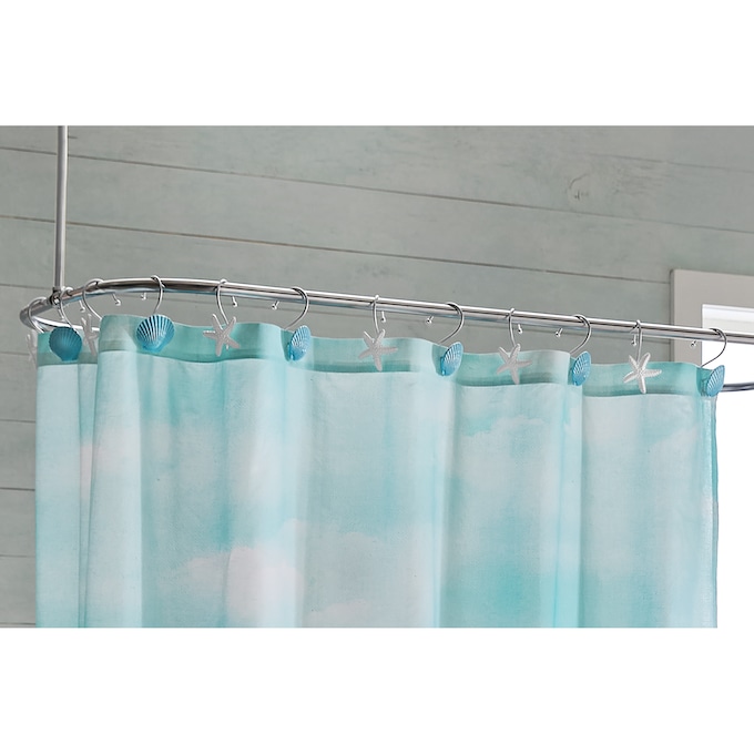 Set of 12 Coastal Shower Curtain Hooks, Multi, large