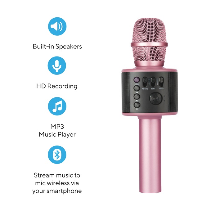 Wireless Karaoke Microphone, Rose Gold, large