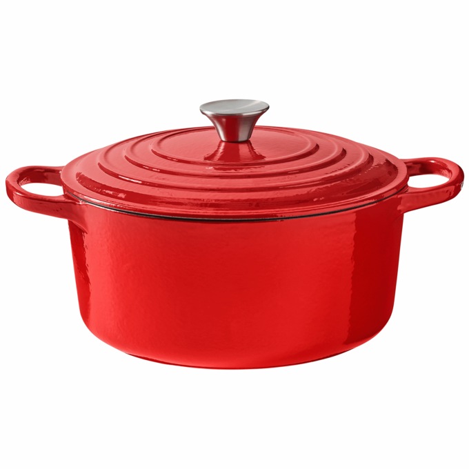 Enameled Cast Iron Cookware 5-Qt. Casserole with Lid, , large