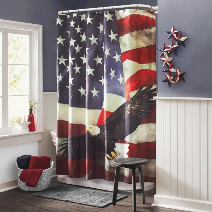 Eagle Shower Curtain, Multi, large