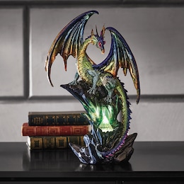 Lit Gem Dragon Figurine, , large