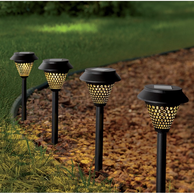 Set of 4 Solar Lantern Stakes, , large