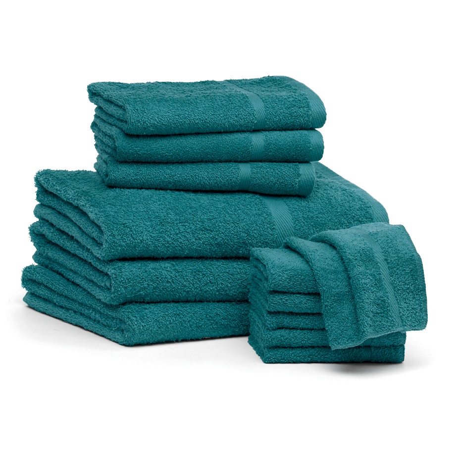12-Piece Serene Cotton Terry Bath Towel Set, Azure Blue, large