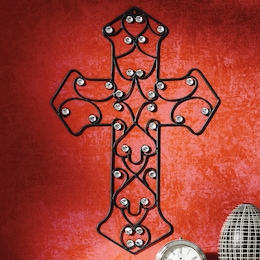 Gem Scroll Metal Cross, , large