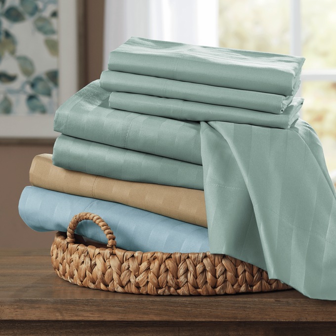 Bed Tite Damask Stripe Sheet Set, , large