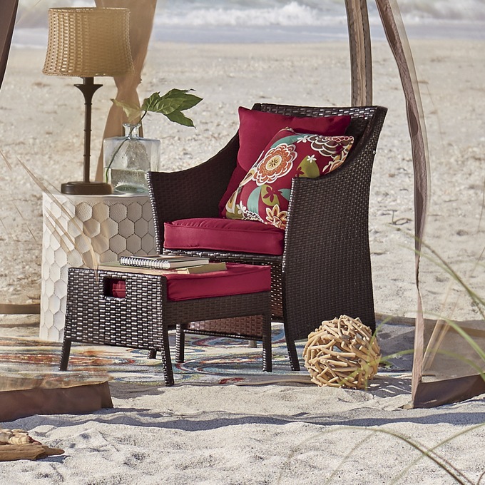 Forever Wicker Chair and Ottoman Montgomery Ward