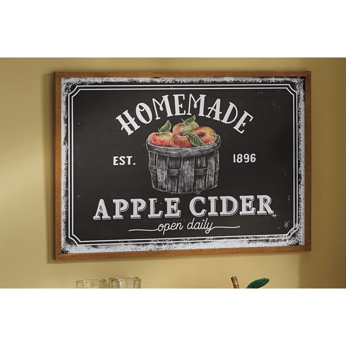 Distressed Homemade Apple Cider Wall Art, Multi, large