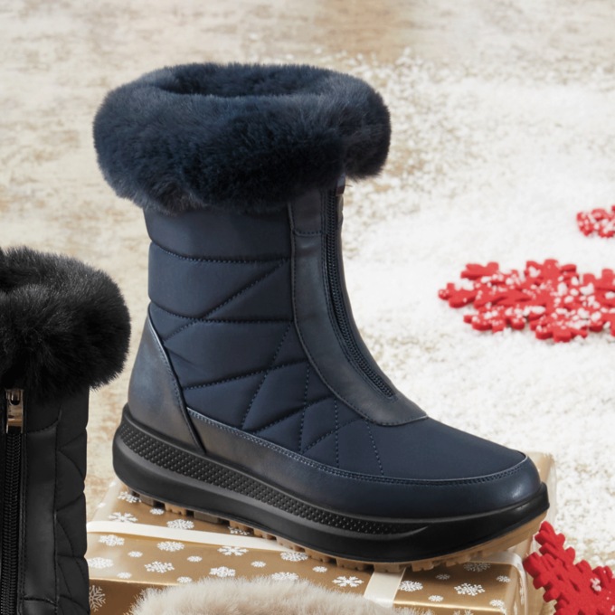 Flexus Corinia Front-Zip Faux Fur Cuff Boot by Spring Step, , large