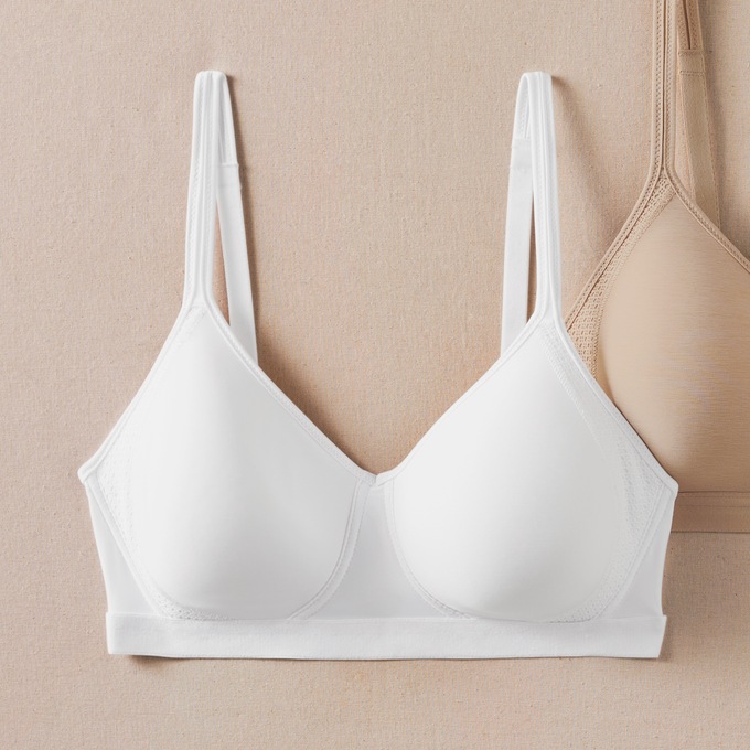 Hanes X-Temp Foam Wirefree Bra, White, large