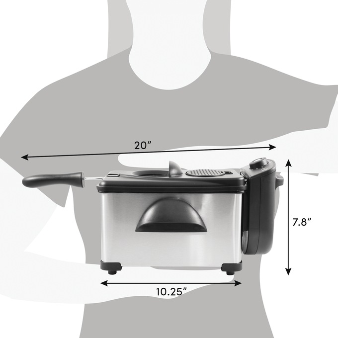 Elite Gourmet 2-qt. Deep Fryer, Stainless Steel Black, large