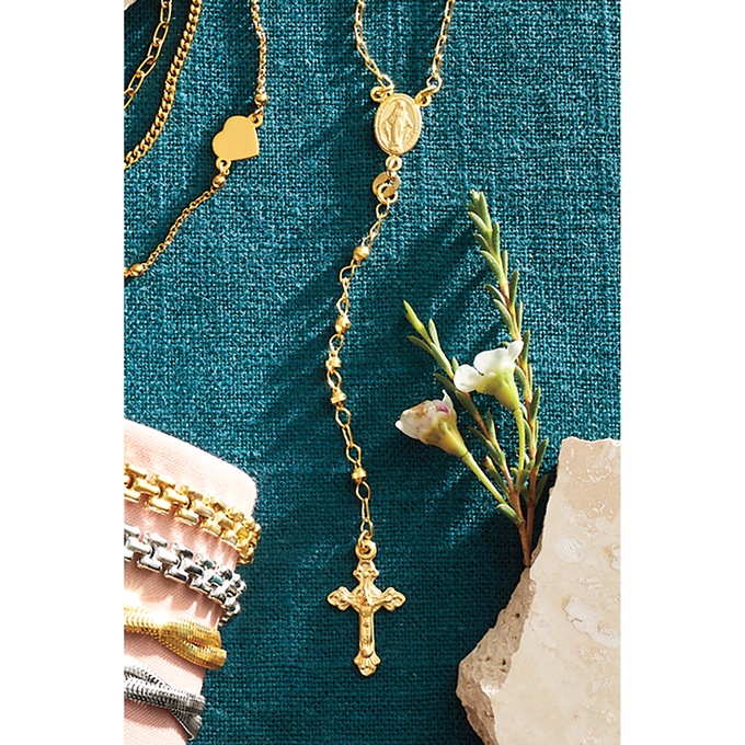 Rosary Cross Necklace, , large