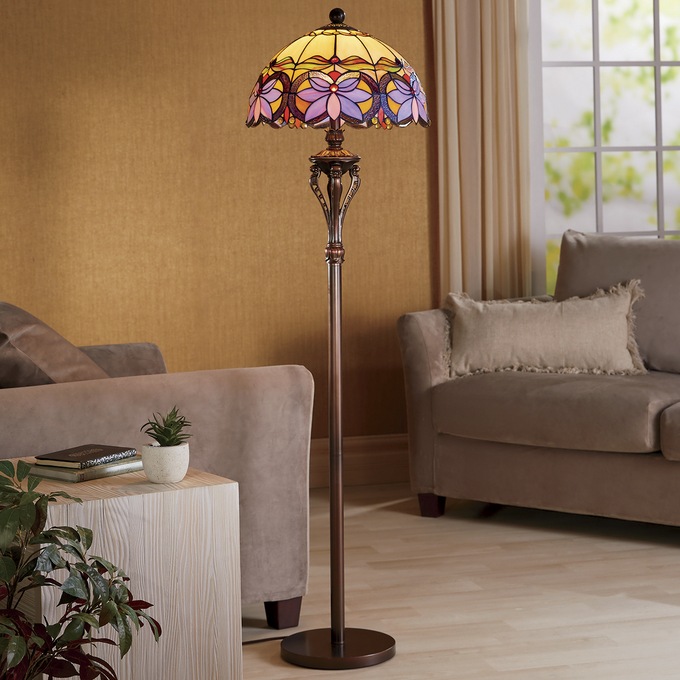 Floral Stained Glass Floor Lamp Montgomery Ward