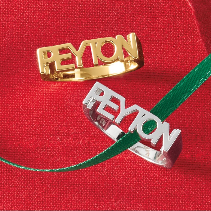Name Cutout Ring, , large