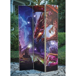 Lit Reversible Dragon Room Screen, , large