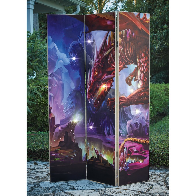 Lit Reversible Dragon Room Screen, , large