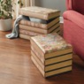 Set of 2 Romantic Floral Book Nesting Ottomans, , large