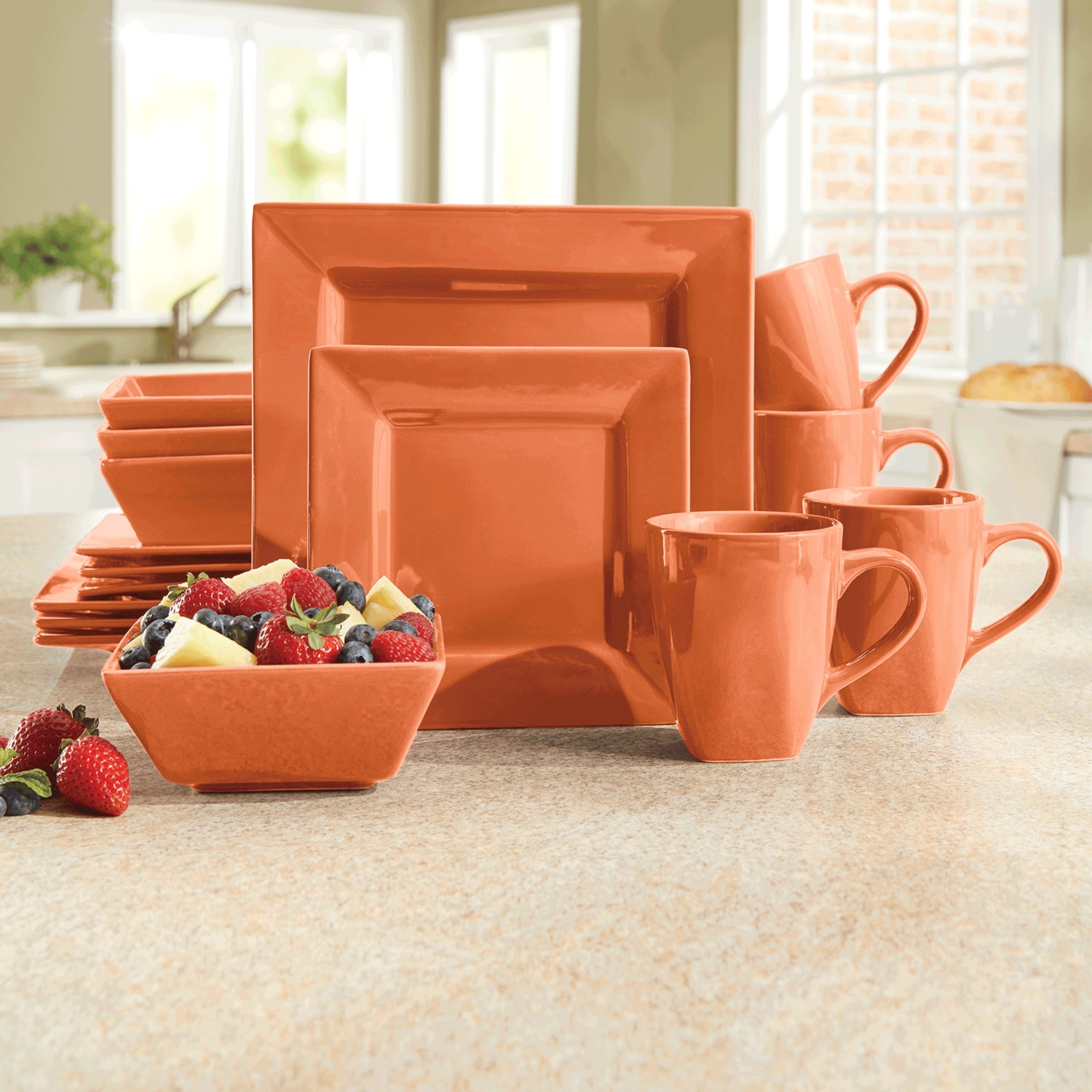 16 Piece Solid Square Dinnerware Set Montgomery Ward