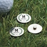 Set of 3 Personalized Laurel-Wreath Golf Ball Markers, , large